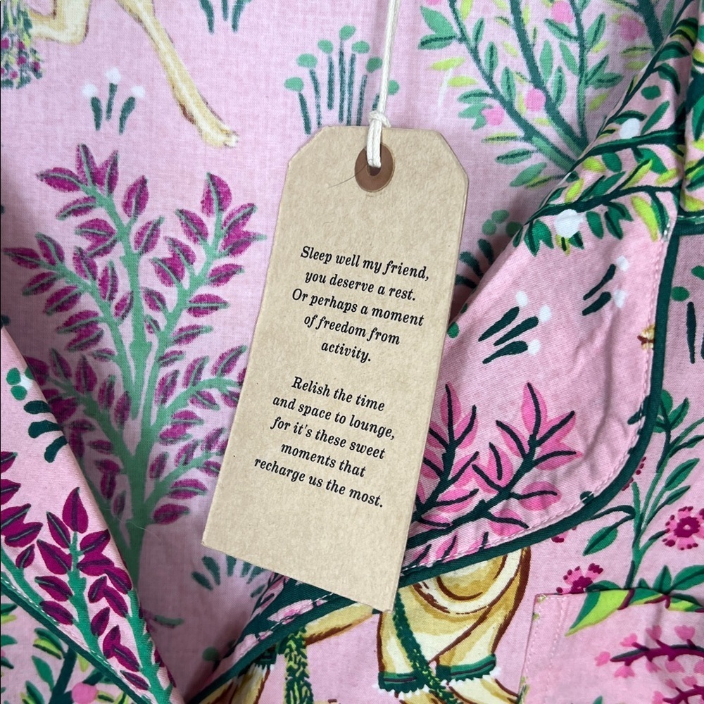 Printfresh Sz 5X Pajama Top Camel's Courtyard Pink & Green Organic Cotton NWT - Picture 4 of 9